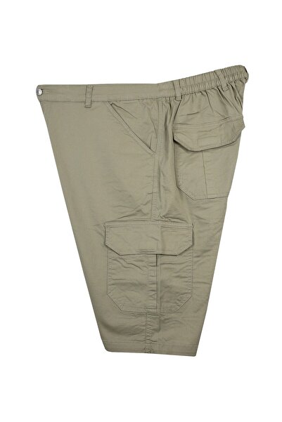 marufshop Stone Colored Plus Size Gabardine Shorts - Pocket Dekon