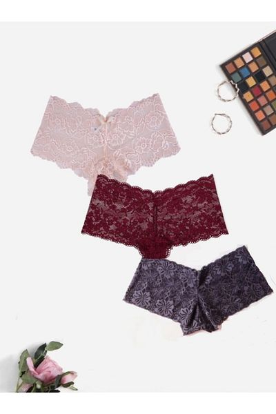 yokyokcollection Gecko Lace Women's Panties - Shorts Boxer Fantasi Set of 3