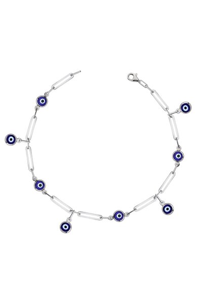 BUKA JEWELLERY 925 Ayar Gümüş Nazar Boncuklu Halhal