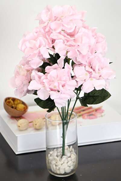Yapay Çiçek Deposu Yapay 7 Dallı Ortanca Demeti 35 cm Pembe Pembe