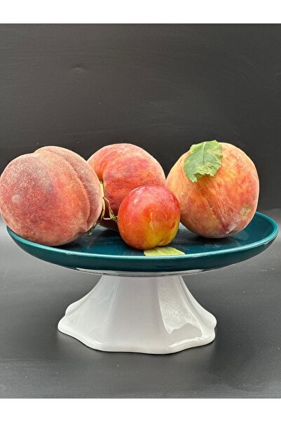 MeGgDecor Rengarenk Petrol Yeşili Ayaklı meyvelik sunum kasesi kek standı Çap...