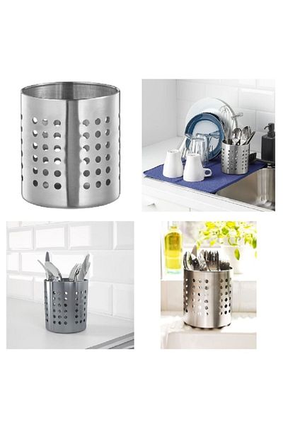 IKEA Комплект от 2 вилици от неръждаема стомана Gnarp Комплект кухненски прибори от 3 части - лъжица, шпатула, щипки