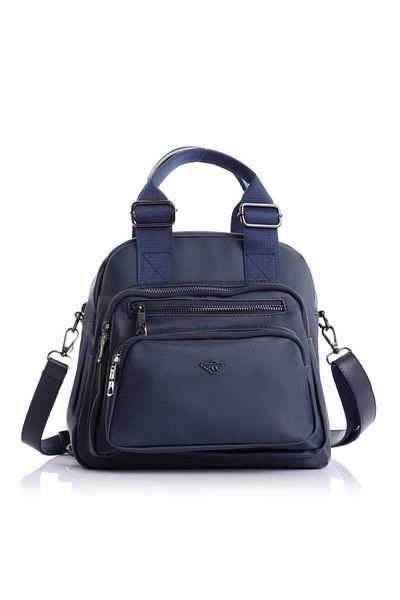 Getcho Modi Satin Women's Navy Blue Handbag Cross Strap Shoulder Use Large Volume Multi-Eye Model