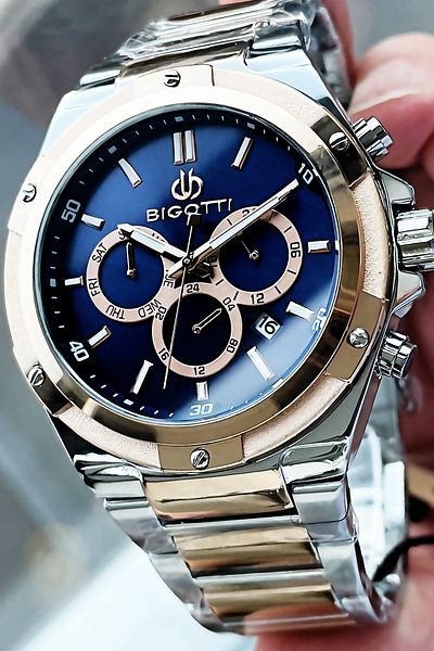 Bigotti Full Steel Men's Wristwatch 5 Atm Waterproof Two Colors + Bracelet Bme2003c5