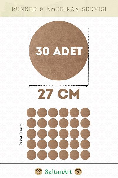 SaltanArt 27 εκ. Διάμετρος 30 τμχ Φόρτες American Service Runner MDF Drolit Magnet Six Ξύλο 3 χιλιοστά (2,7 χιλιοστά) Πάχος