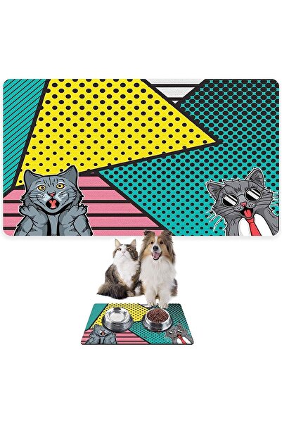 Monnhein بساط تغذية الحيوانات الأليفة بالطعام والماء، سهل التنظيف، مقاوم للما...