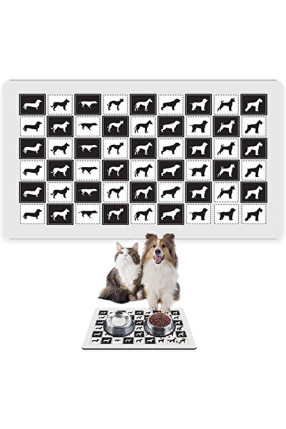 Monnhein بساط تغذية الحيوانات الأليفة بالطعام والماء، سهل التنظيف، مقاوم للما...