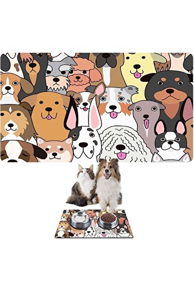 Monnhein بساط تغذية الحيوانات الأليفة بالطعام والماء، سهل التنظيف، مقاوم للما...