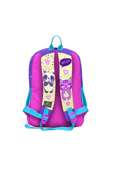 Coral High Kids Purple Pink Anime Girl Patterned 2-Piece School Bag Set GOSET0223735