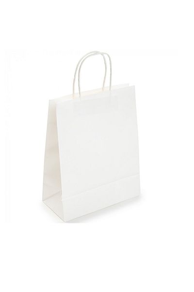 Elif mağazacılık Kraft Bag White 25x12x31 25 Pieces