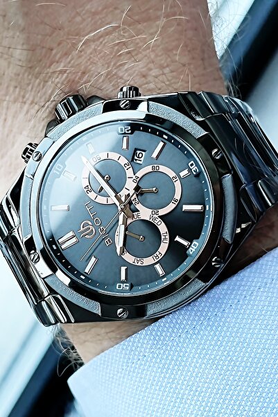 Bigotti All Steel Men's Wristwatch 5 Atm Waterproof Smoked Color Bracelet Gift Elg918