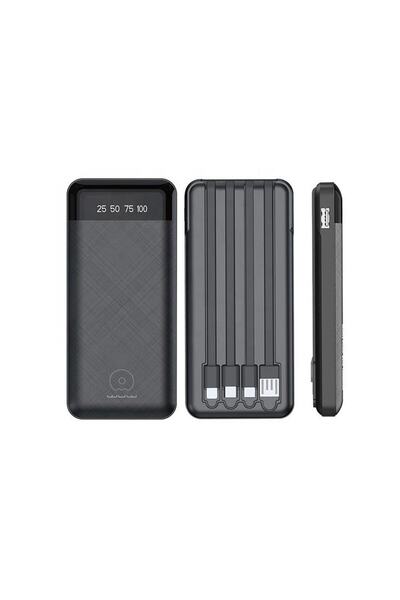 Apera BN45 20000mAh Powerbank LED Ekranlı Type-C iPhone USB Micro USB Kablolu Tüm Uçlar