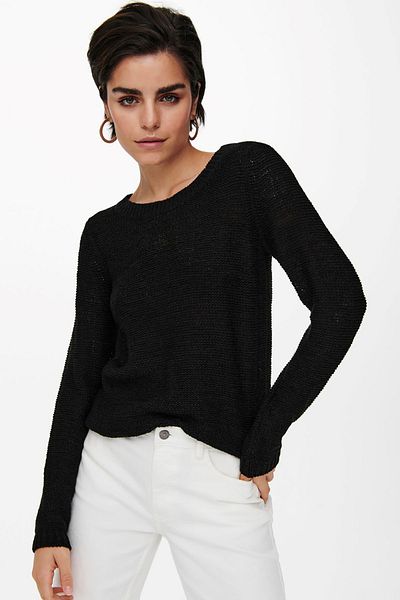 ONLY Pulover de tricotat cu gât rotund pentru femei 15113356 negru