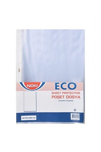 Noki Eco A4 Beyaz Kenarlı Delikli Poşet Dosya Ekoomik Gömlek Föy 30 Paketli Koli