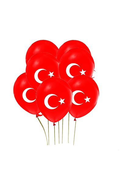 Elif mağazacılık بالون العلم التركي الهلال والنجمة 30 قطعة