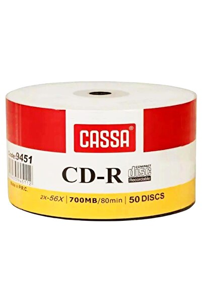Cassa CD-R 56X700 MB 80 Min Boş CD 50'li Paket Kod:9451