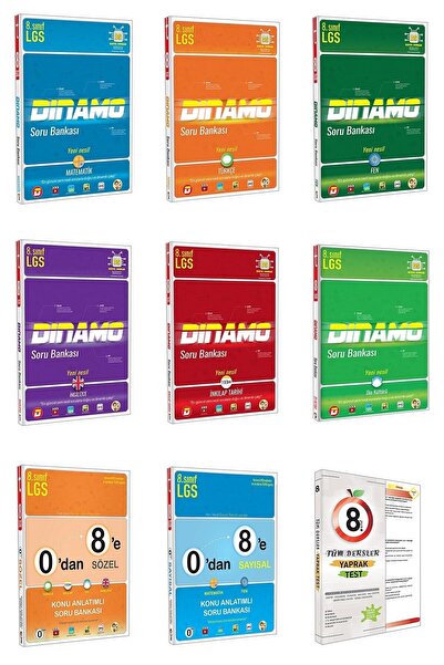 Tonguç Yayınları 8. Sınıf Dinamo Tüm Dersler Soru Bankası + 0'dan 8'e Konu An...