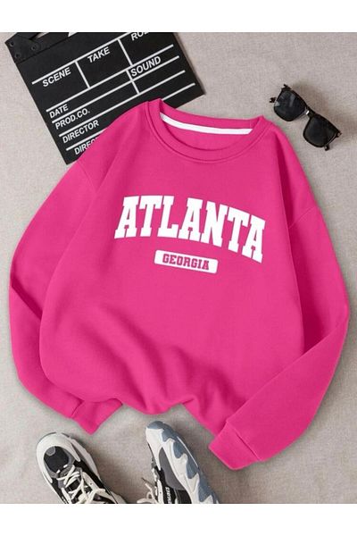 MOONBULL Unisex růžová mikina s potiskem Atlanta