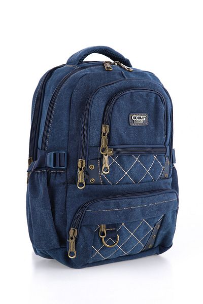 MUCCO Σακίδιο πλάτης Navy Blue Unisex Αδιάβροχο Καμβά - Ccs51411