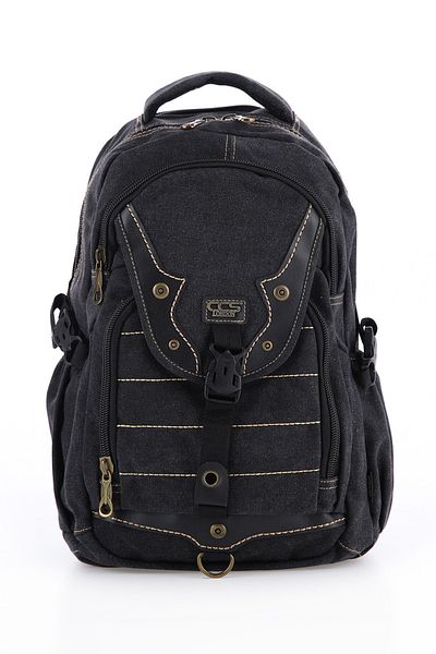 MUCCO Ccs51406 Μοντέλο Unisex Μαύρο σακίδιο πλάτης από καμβά - Αδιάβροχο, με πολλές τσέπες