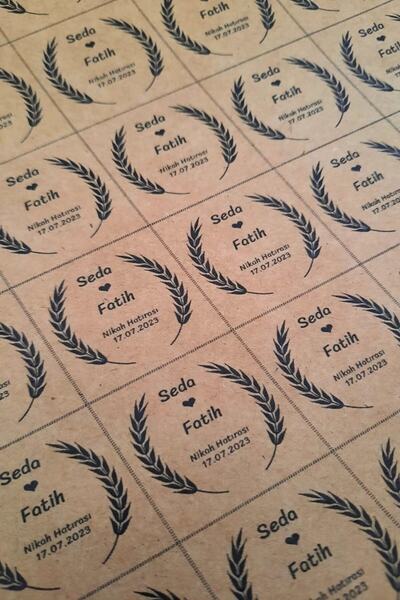 Emtory Home 48 Adet Kraft Etiket Kağıt - İsim Etiketi - Söz Etiketi - Nişan E...