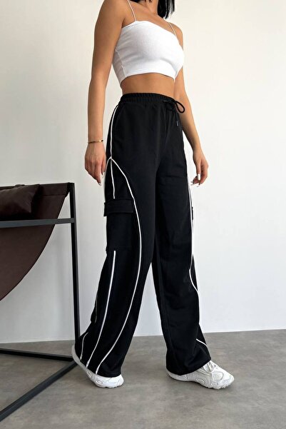 Genel Markalar Kargo Cep Yan Biye Bol Bağcıklı Paçası Lastikli Zip Spor Eşofm...