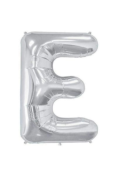 aşkın concept 40 cm Letter E Foil Balloon 16 inch Silver