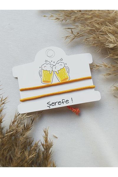 Atölye Merdiven Cheers written humorous friend bracelet couple, bestie, spouse, bff rope bracelet