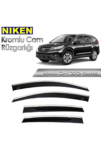 Niken Honda CRV 2013-2017 Uyumlu Kromlu Cam Rüzgarlığı 4'lü Set CR-V