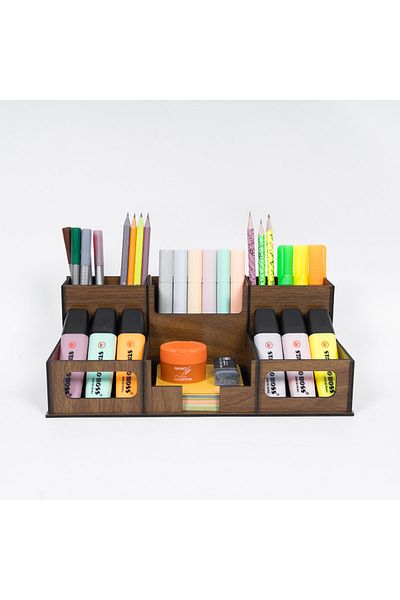 kutuTR Notpa Office Type 6 Compartment Decorative Desktop Pen Holder Pencil Box Organizer