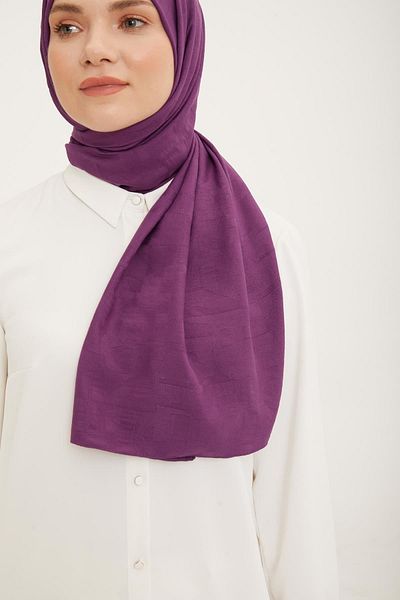 Armine Şal din bumbac cu modele geometrice în stil jazz (jazz) - prune