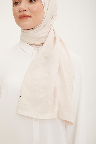 Armine Geometric Pattern Cotton Textured Jazz Shawl Ecru