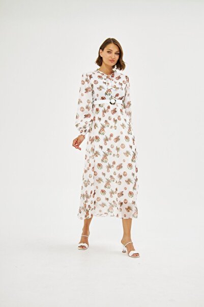 Minharir Mekana haljina od šifona sa uzorkom