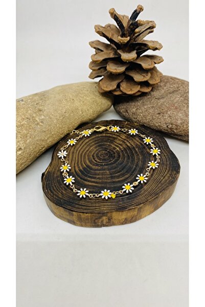 Porsuk Alternatif El yapımı altın kaplama mineli paptya kadın halhal