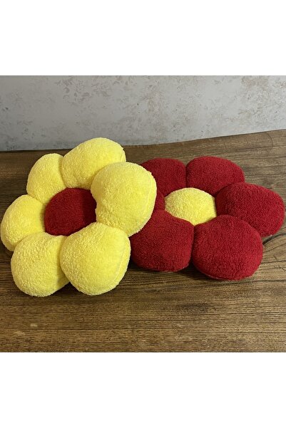 happyteks Pernă Daisy Pernă Galben Roșu Decor Culoare Evantai