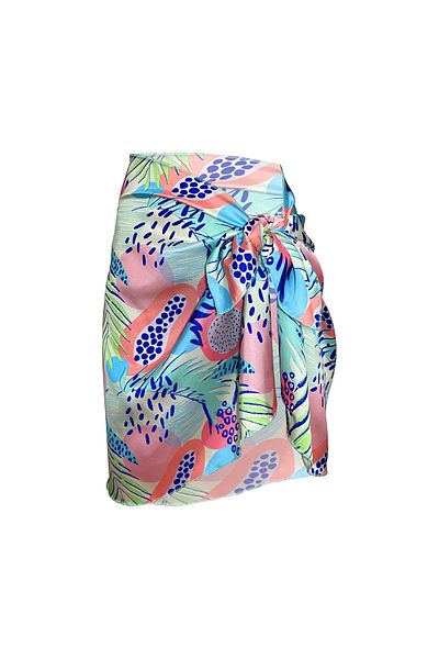 Bolder Sakura Green Dragon Fruit Satin Sheer Pareo (147*55)