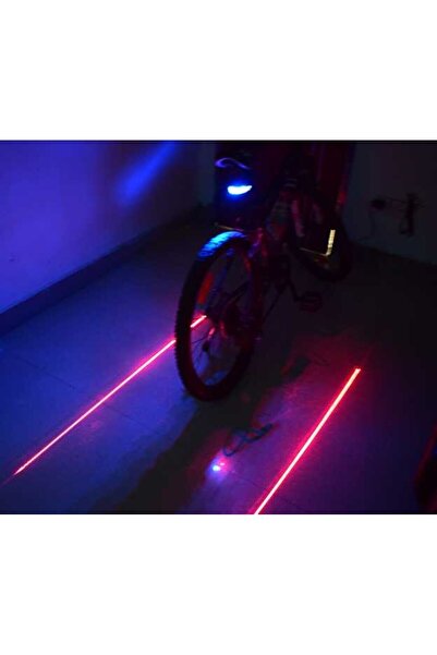 DUHALINE Çok Fonksiyonlu Pilli Bisiklet Led Lazer Şerit Işığı Arka Stop Lambası