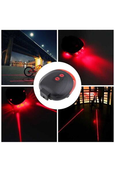 DUHALINE Çok Fonksiyonlu Pilli Bisiklet Led Lazer Şerit Işığı Arka Stop Lambası