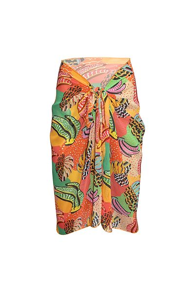 Bolder Tara Orange Banana Pattern Chiffon Pareo (147*70)