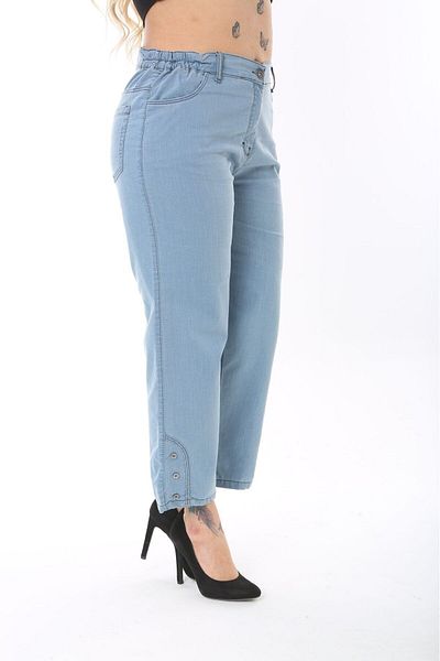 BİrHoşButik PLUS SIZE FULL LYCRA ANKLE LENGTH BUTTONED SIDE ELASTIC ZIPPERED TREND POCKET PIPE CANDLE JEANS