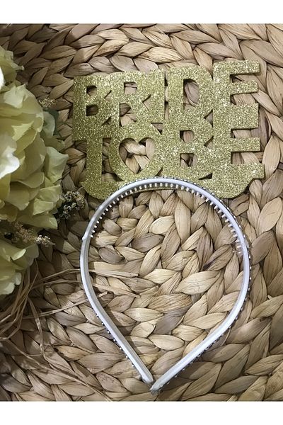 Deniz Party Store HEART DETAILED GOLD BRIDE TO BE BACHNOLOGY CROWN 1 PIECE