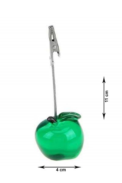 SEDEF SİLVER Apple Shaped Cute Decorative Desktop Clip Clip Note Holder, Paper Holder, Notepad