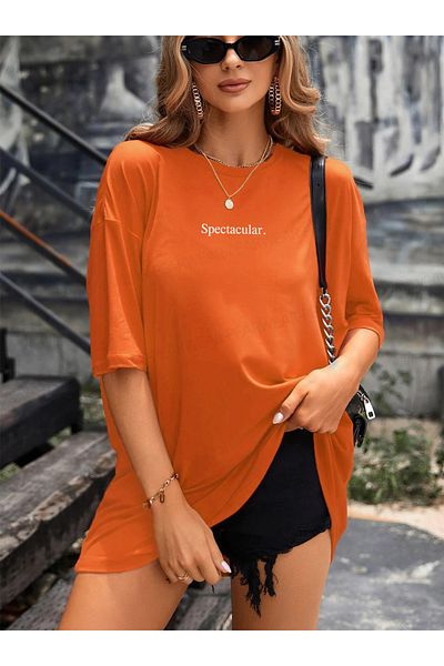 Pear Wear Spectacular Printed Wide Fit Women's T-Shirt Oversize T-Shirt