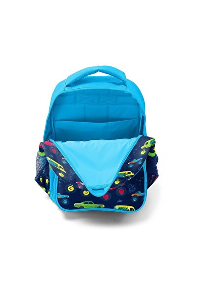 Coral High Kids Blue Navy Blue Monster Truck Patterned 3-Piece School Bag Set SET0123406