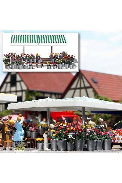 Busch 1:87 Ho Busch Market flower shop Stand Miniature Model