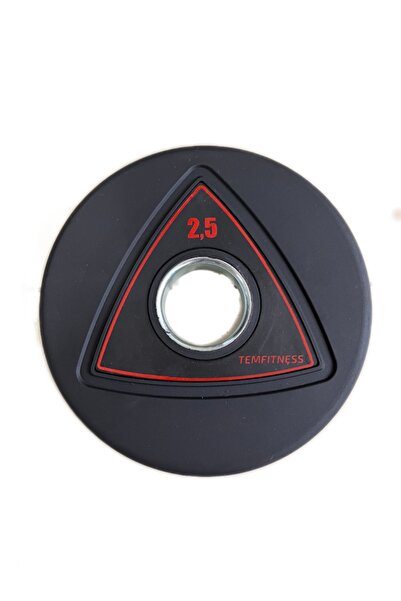 TEMFITNESS Kauçuk Kaplı Olimpik Flanş Ağırlık Plakası 2,5 Kg