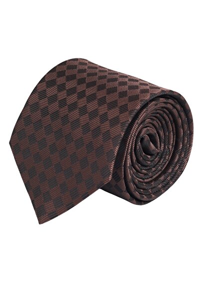 Esgue Χειροποίητη Γραβάτα 7,5 cm Μαύρη - Καφέ Χρώμα