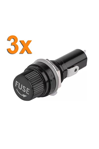 SomayStore Tekne Cam Sigorta Yuvası Küçük Boy Fuse 5x20 3 Adet