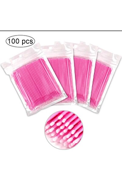 KİRPİKÇİSHOP مجموعة مايكروبرش الوردية مكونة من 100 قطعة