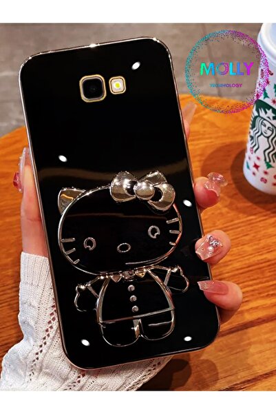 Molly Technology Samsung Galaxy J4 Plus İçin Siyah Hello Kitty Standlı Kenarl...